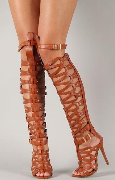 European And American Fashion Hollow Punk Rivet Personality Cool Boots