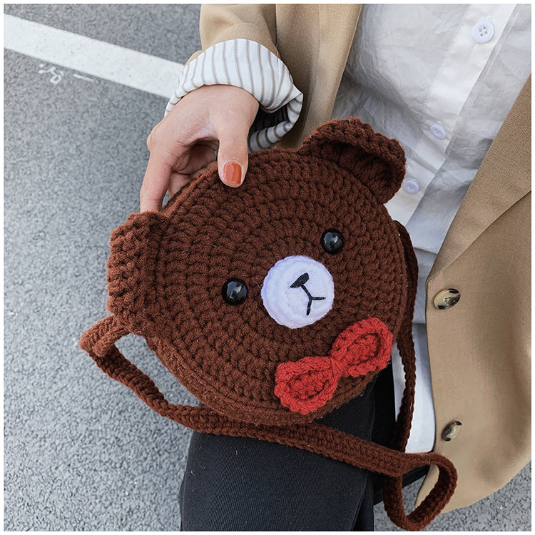 Little Bear Crochet Hand-knitted Bag Diy Material Homemade
