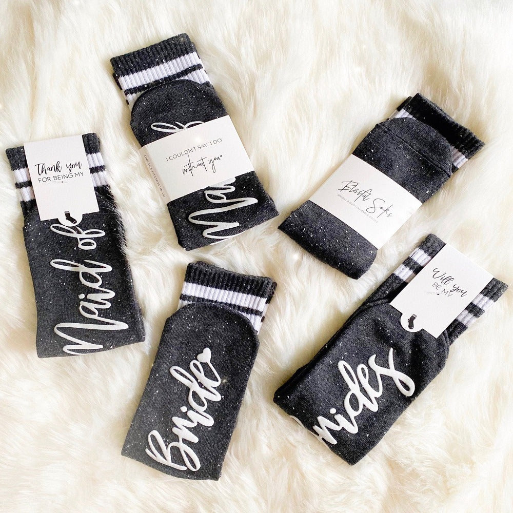 Fashionable And Minimalist English Letter Socks