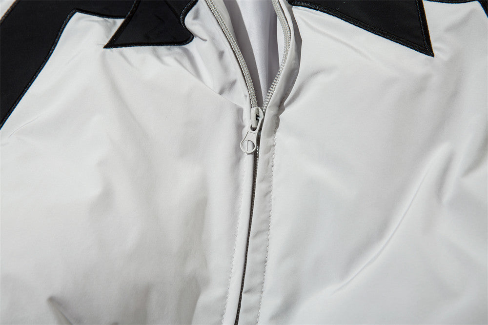 Personalized Five-pointed Star Color Contrast Patchwork Jacket For Men