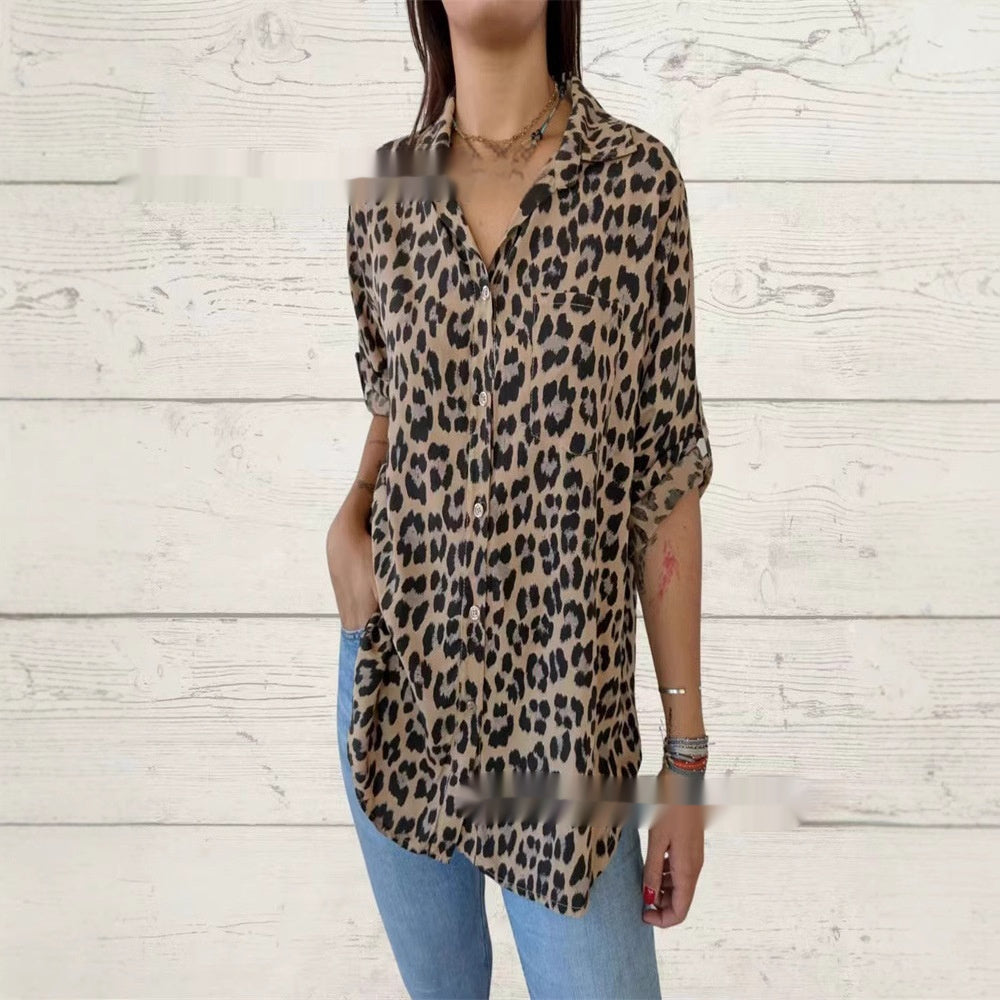 Shirt Mid-sleeve Fashion Casual Polo Collar Women's Shirt