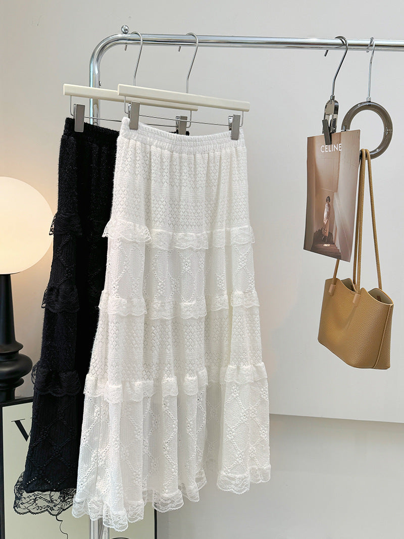 Lace Stitching Lace Hollow Cake Dress