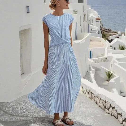 New Style Ruched Womens Figure-flattering Crew-neck Dress