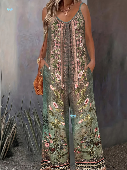 Tribal Printed Sleeve Jumpsuit