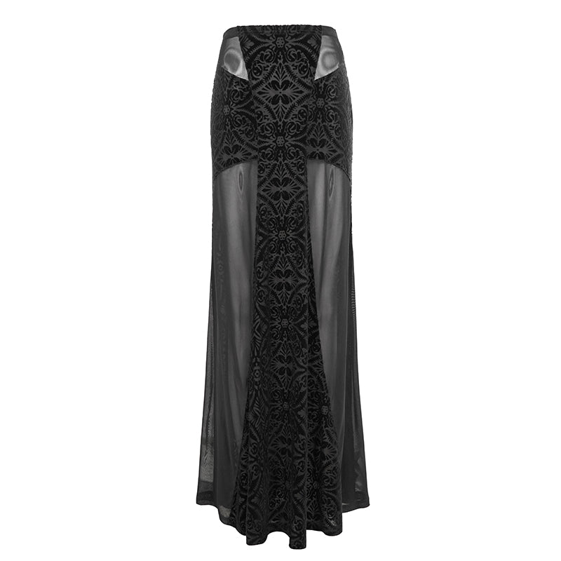 Lady's Court Cross-shaped See-through Skirt