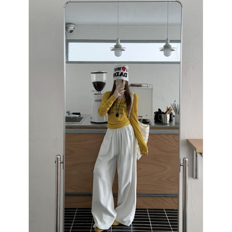 Idle Style Gray Casual Pants Autumn Sweatpants