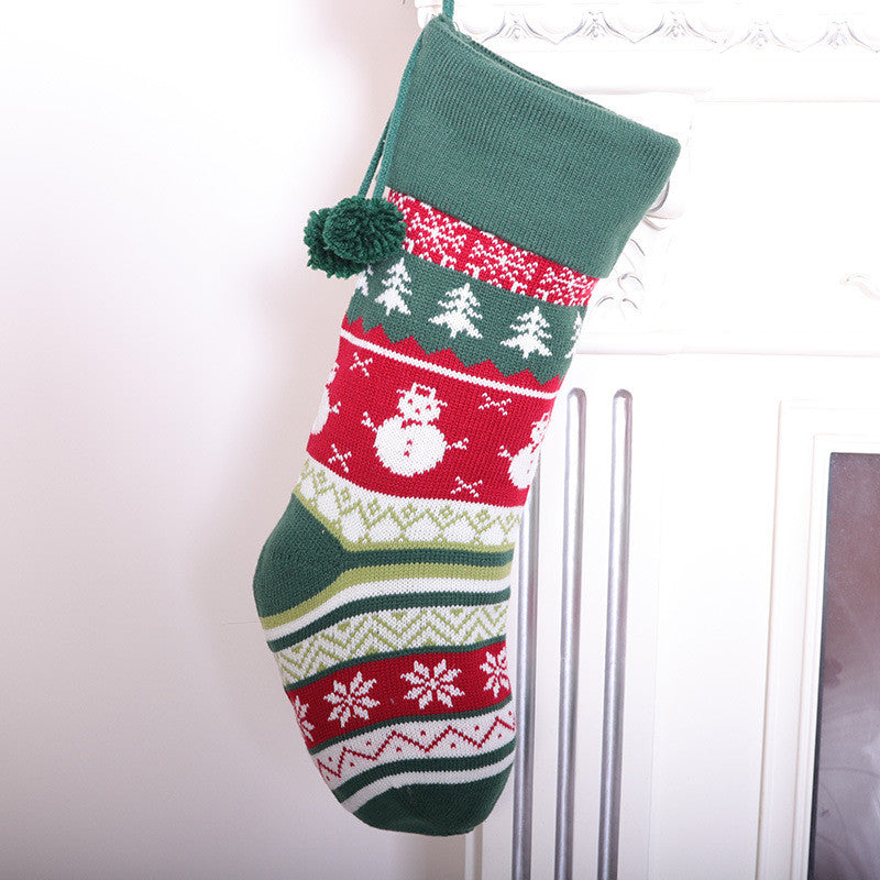 Christmas Decoration Knitted Christmas Stocking Candy Bag