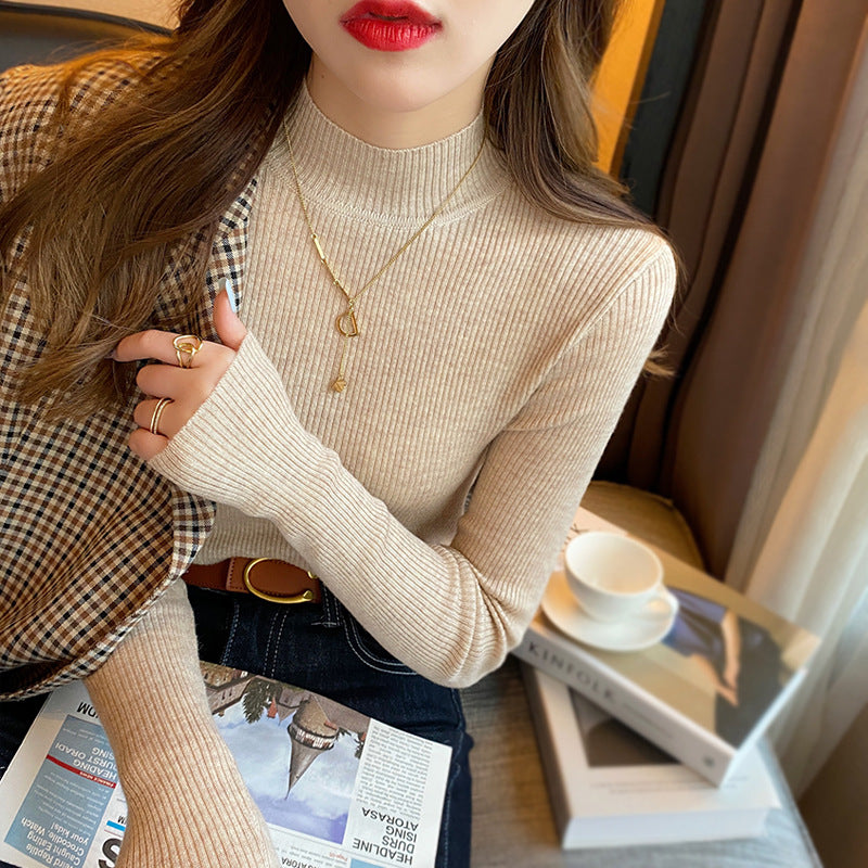 Women's Half Turtleneck Thickened Spring And Autumn Sweater