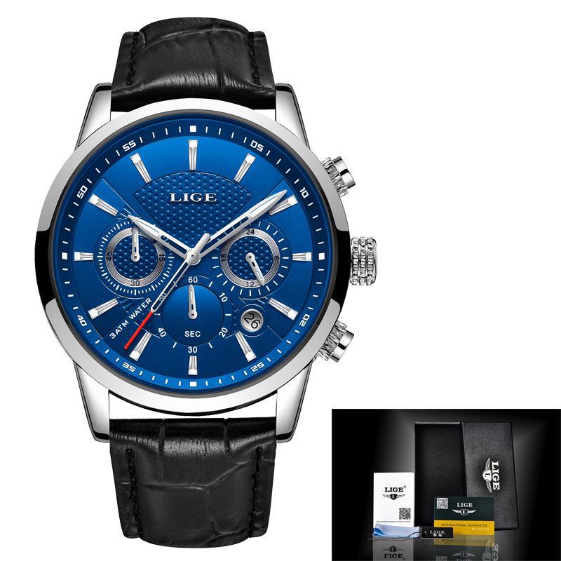 Men's Sports Quartz Watch Waterproof Steel Belt