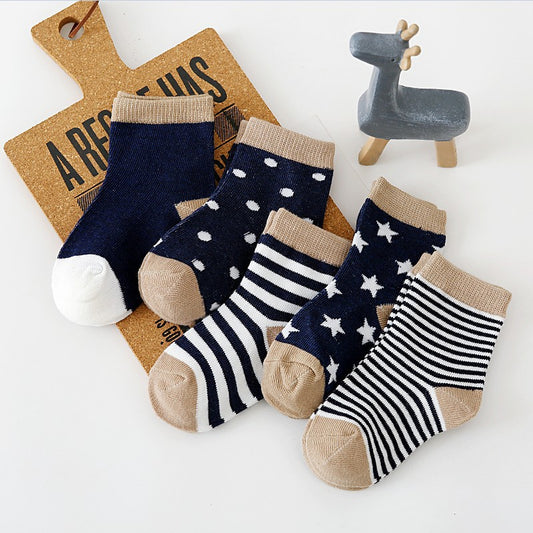 Boys And Girls Cotton Mid-tube Floor Socks
