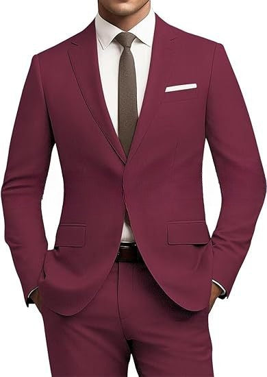 Men's Suit Slim Fit 2-piece Set Casual Business Set