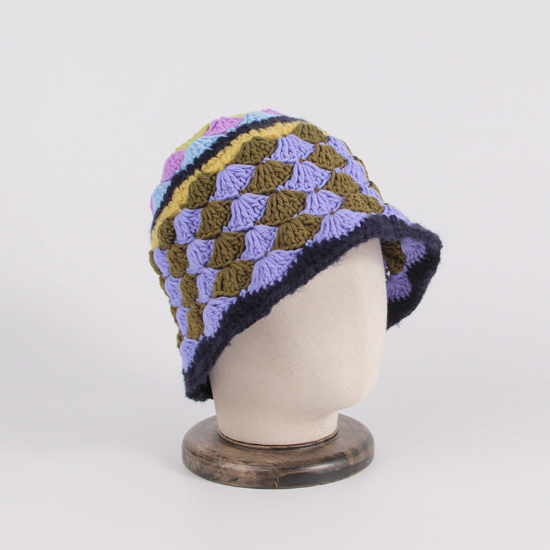 Women Outdoor Short Brim Windproof Wool Beanie