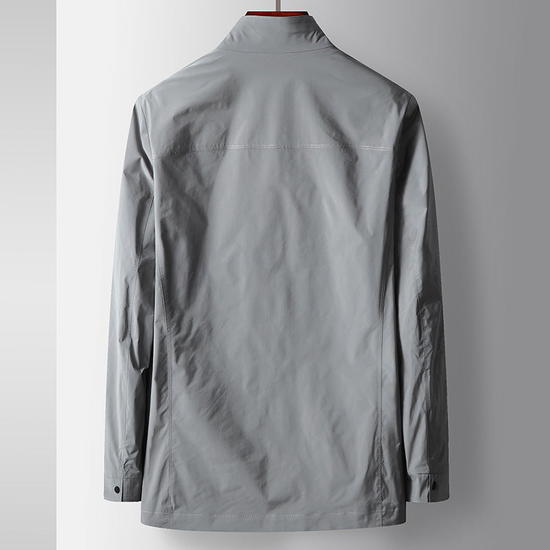 Stand Collar Zipper Top Casual