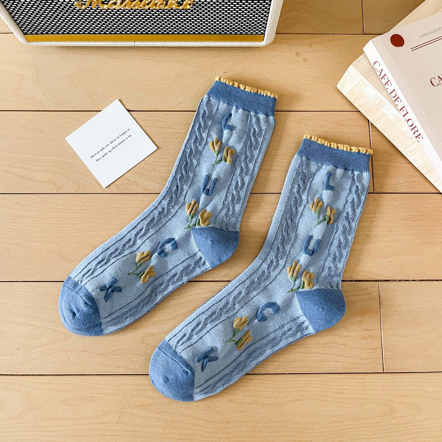 Cute Female INS Cotton Sports Cartoon Sweet Straight Board Socks