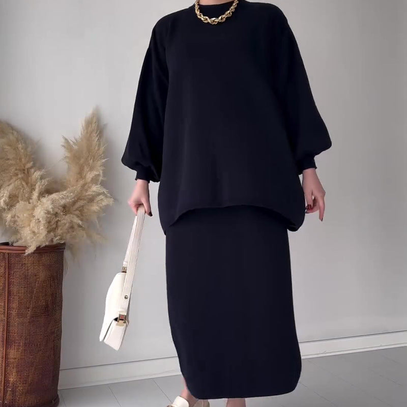 All-match Top Casual Lazy Skirt Suit