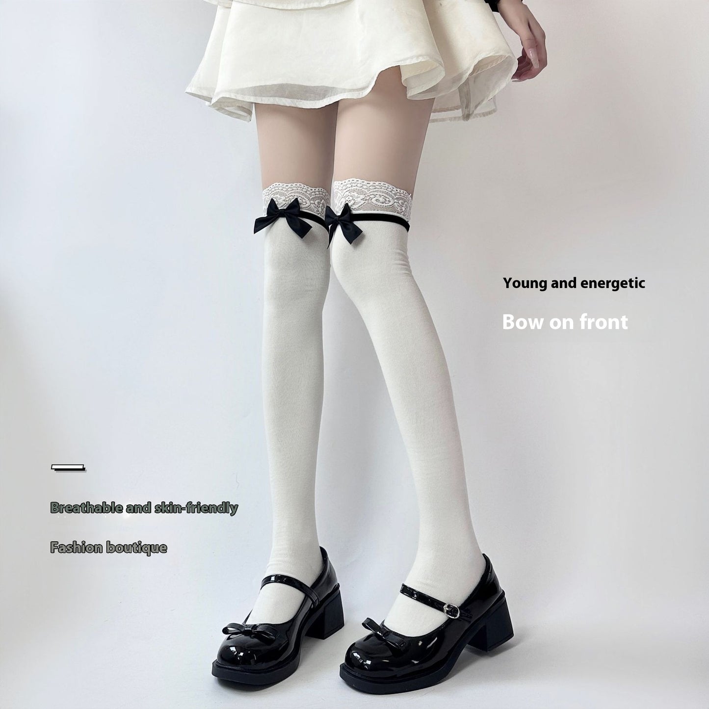 Japanese Jk Bowknot Sweet Lace Lolita Socks Mid-calf