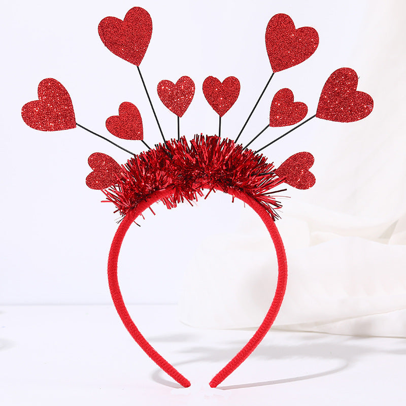 Red Heart Headband Accessories Three-dimensional