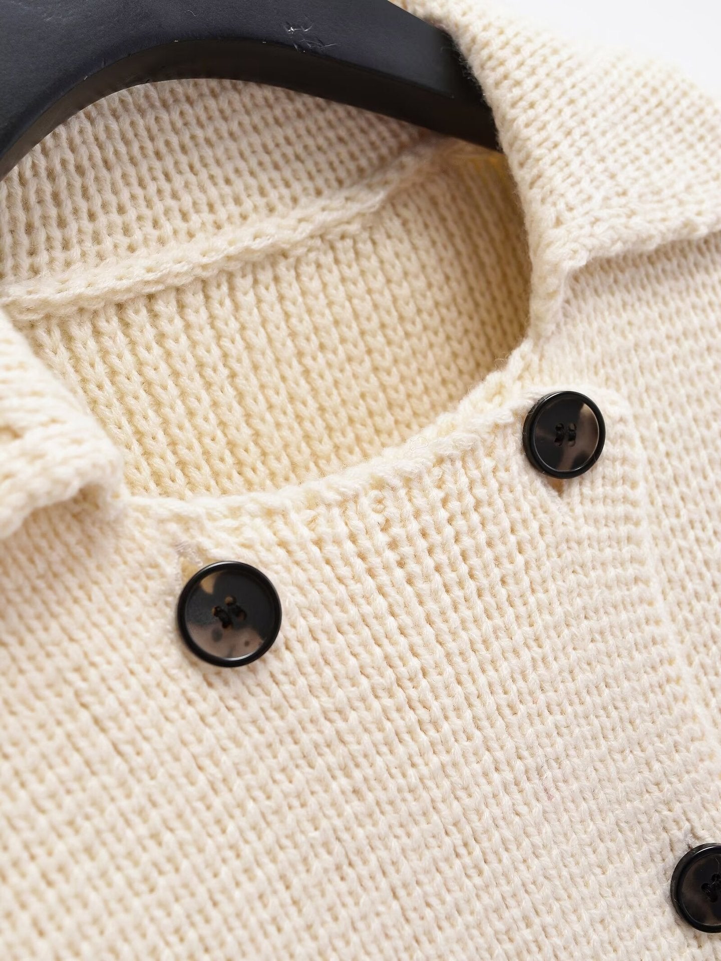 Women's Plain Stitch Lapel Cardigan Coat