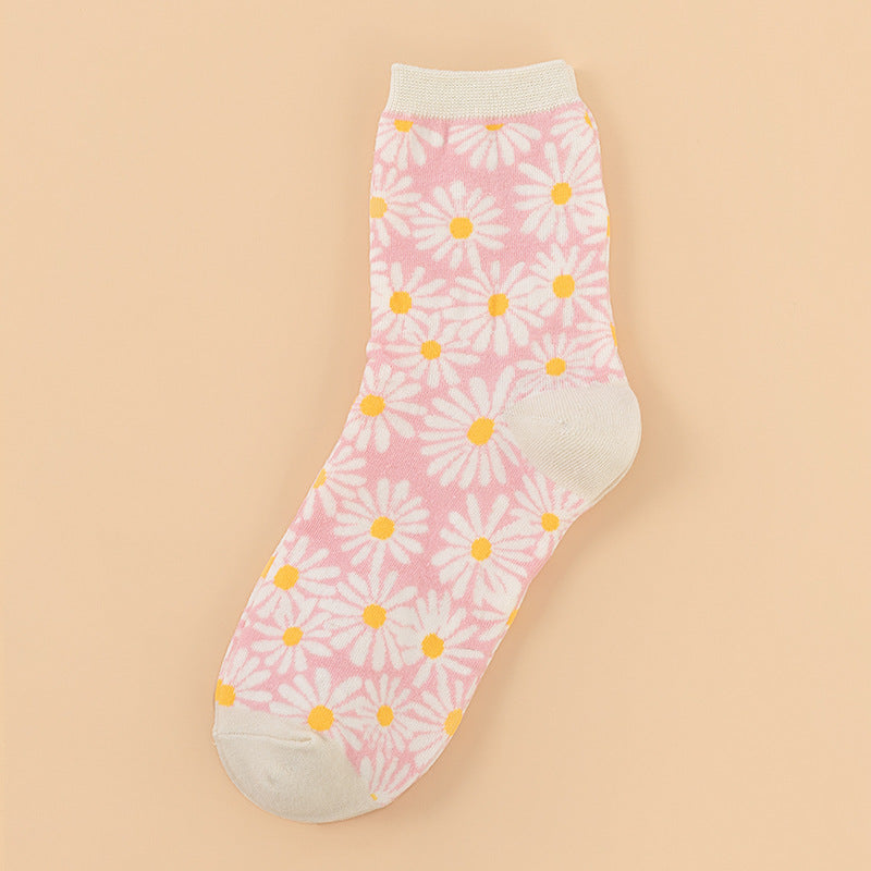 Winter Creative Small Daisy Flower Women's Socks