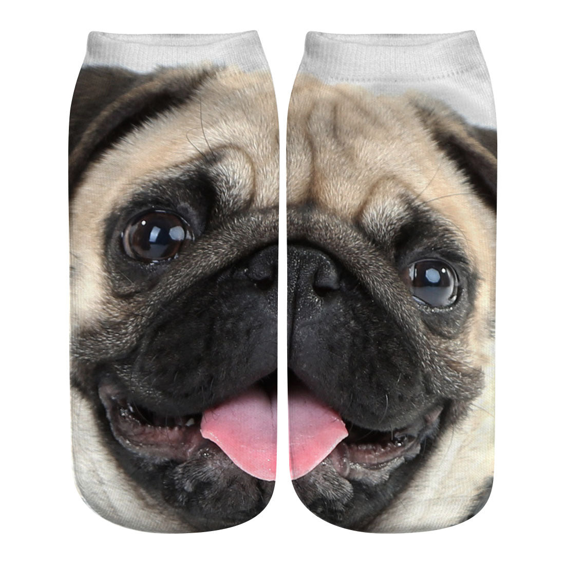 Big Face Cat 3D Printing Socks Short Tube Women's Boat