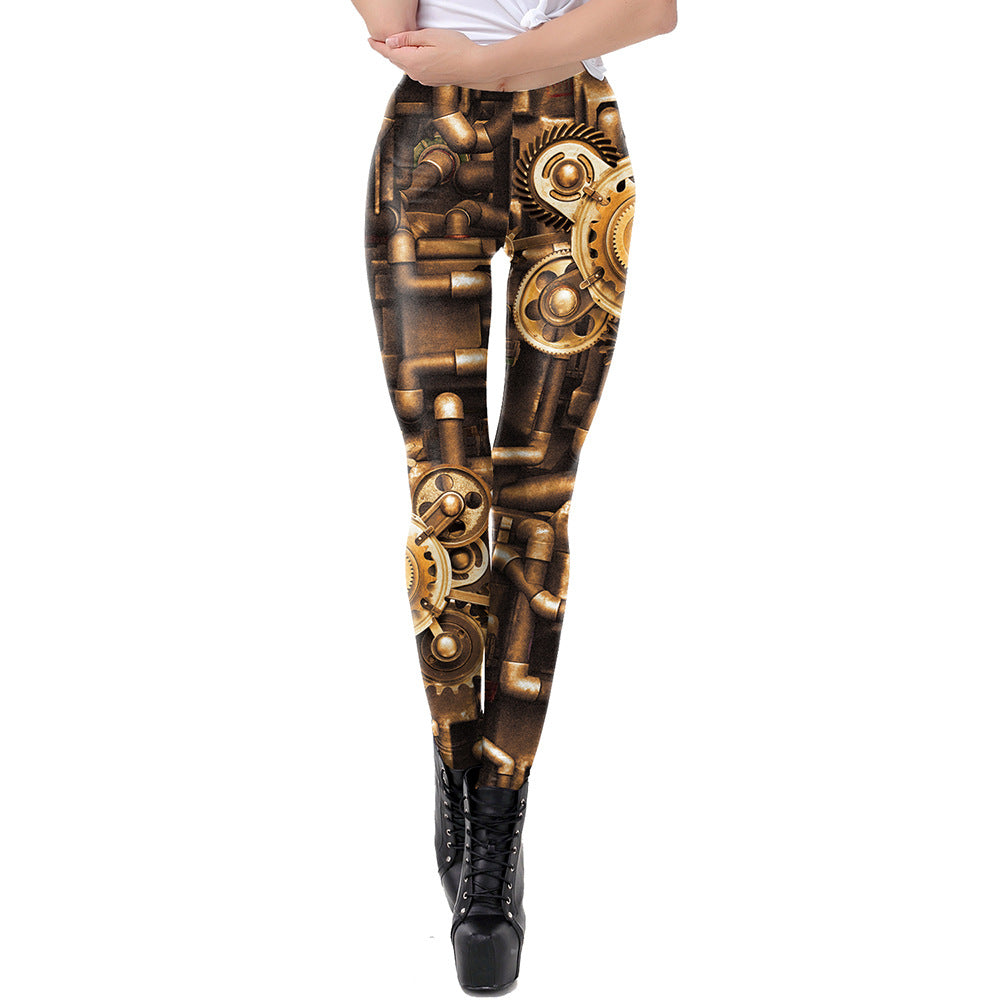Women's Mechanical Digital Printing Leggings