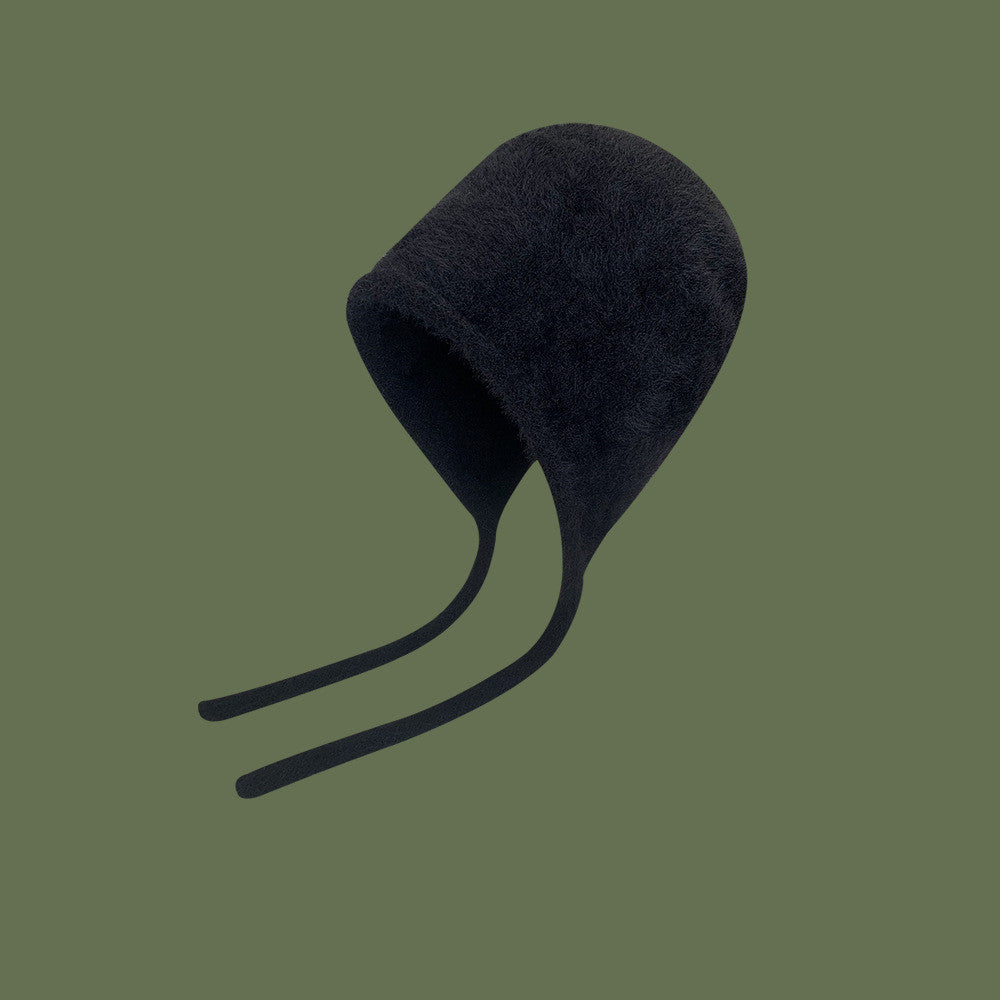 Women's Solid Color Mink Velvet Strap Fisherman Hat