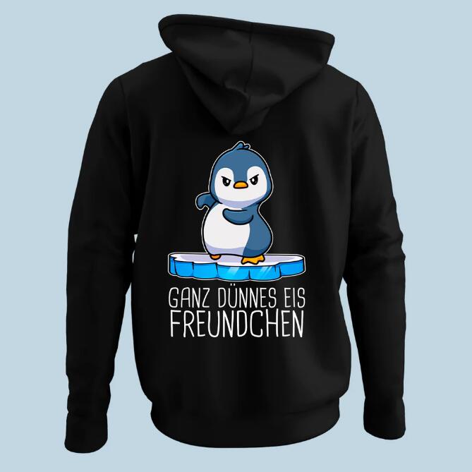 Korean Style Loose Hooded Sweater Women's Cute Penguin Printed Long Sleeve Idle Style