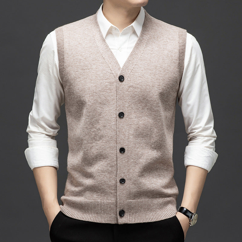Keep Warm Inner Match Knitted Vest Sleeveless Multi-color Sweater Waistcoat
