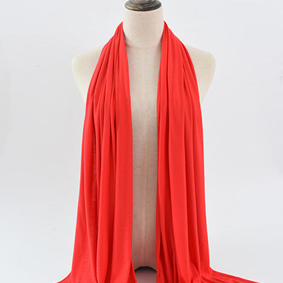 Solid Color Rayon Jersey Women's Scarf Mercerized Cotton Modal Kerchief