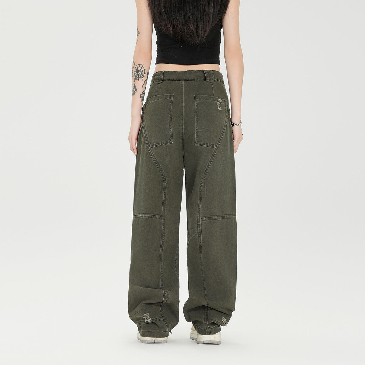 Women's Fashion Worn Workwear Casual Pants