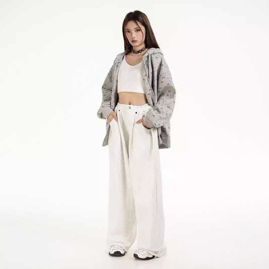 Solid Color Loose Fitness Sports Pants Female