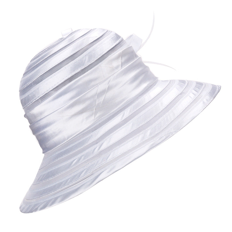 European And American New Crystal Organza Banquet Hat