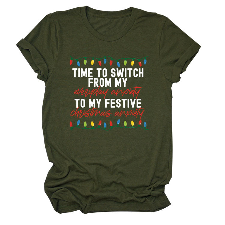 Pattern Printing Casual Short-sleeved T-shirt Women's Tops