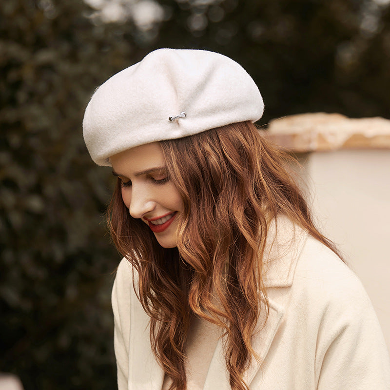 Wool Women's British Vintage All-match Warm Beret Hat