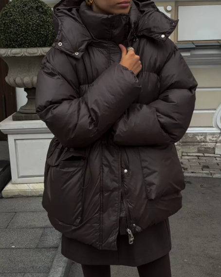 Women's Zipper Waist-tight Cotton-padded Jacket