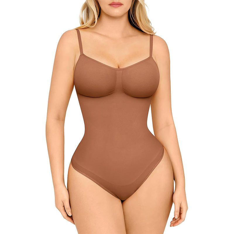 Women's Solid Color Open Seamless Waist Slimming And Hip Lifting Jumpsuit