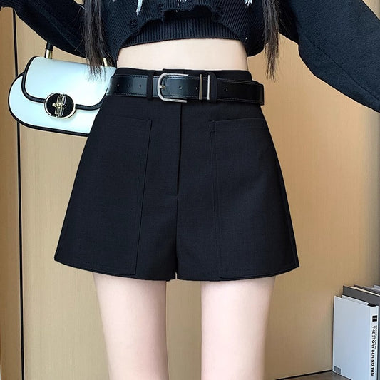 Suit Short Culottes Summer New Gray Summer Women's High Waist