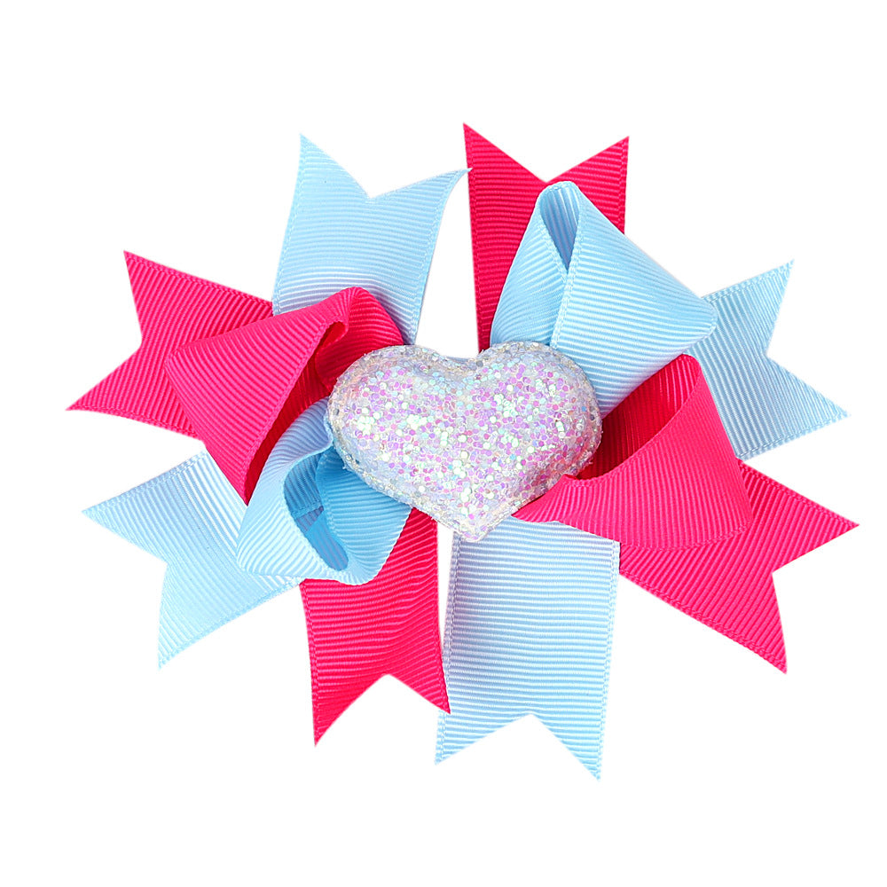 Children's Bow Hairpin Multi-layer Love Edge Clip