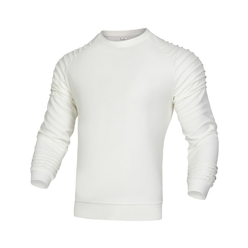 Men's Long-sleeved Shoulder Pleated Sweater