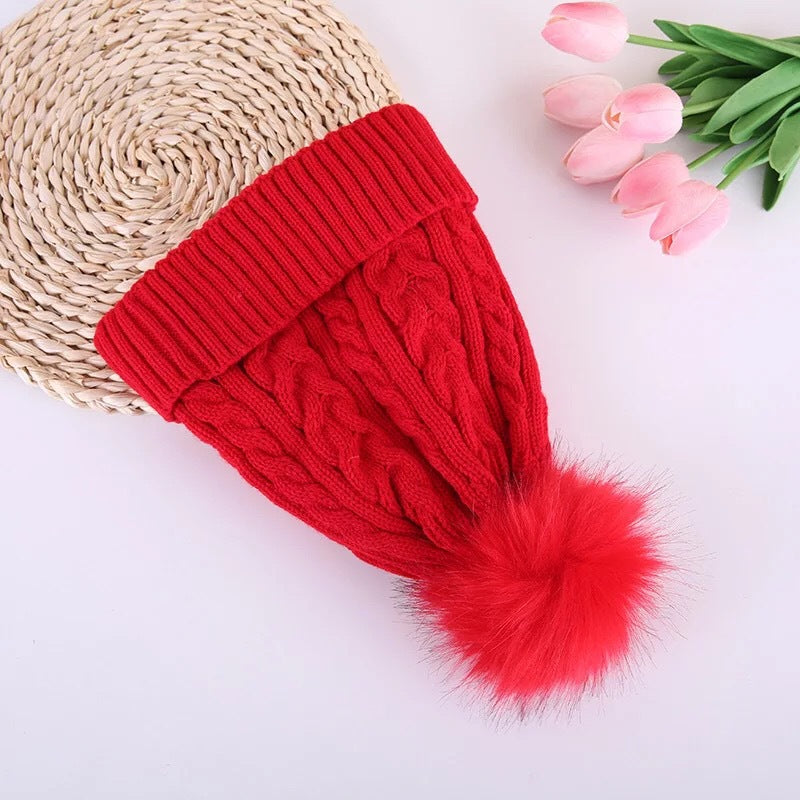 Cashmere Double-layer Wool Outdoor Warm Knitted Hat