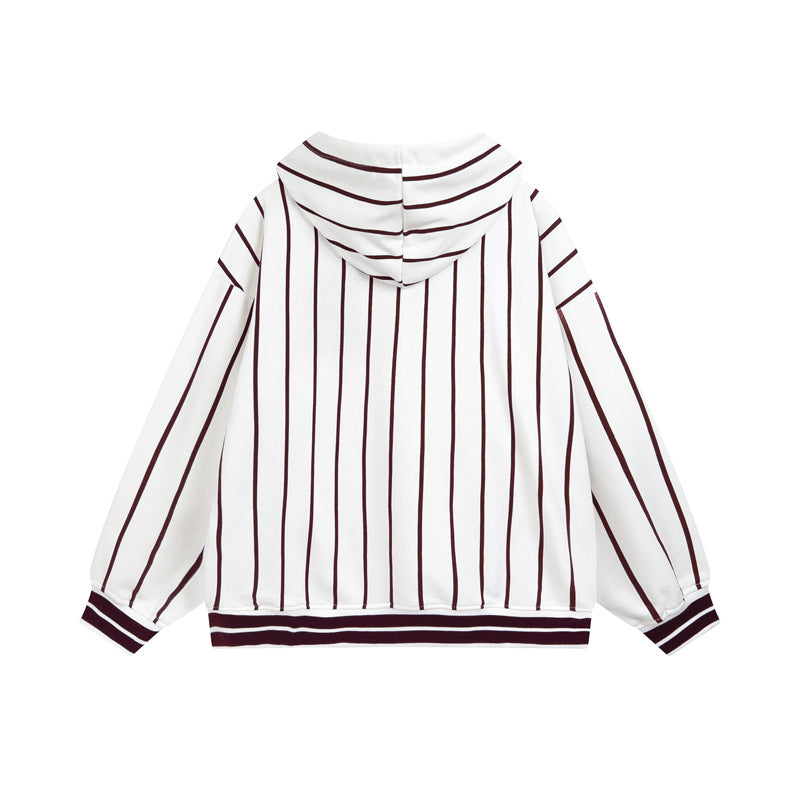 Blue And White Striped Hip Hop Street Retro Wear Autumn And Winter Thin Sweater