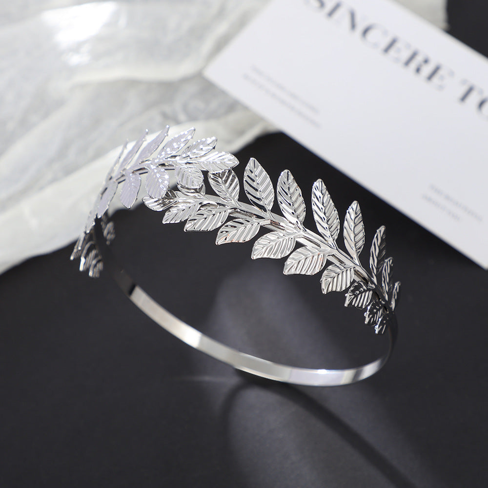 Sweet Metal Leaf Pearl Headband