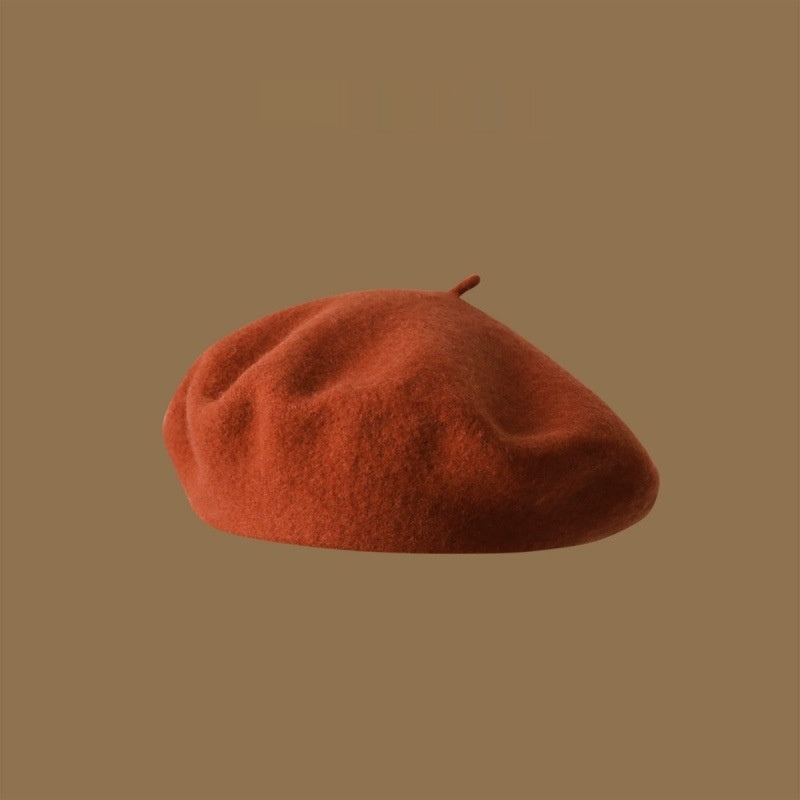 Uld Beret Piger Japansk Stil Kunstnerisk Vintage Malermunkehue