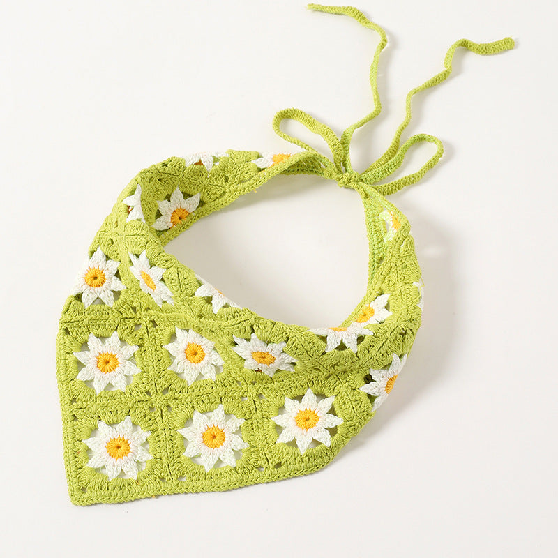 Fashion Woven Small  Triangle Scarf Hair