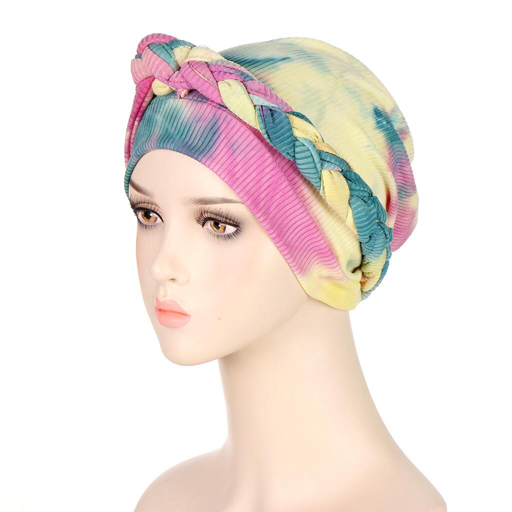 Women's Tie Dyed Multi-color Soft Headband And Hat