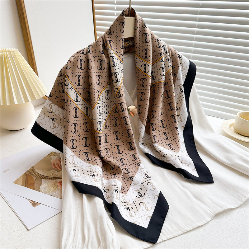 Womens Floral Color-Block Sun-Protective ShawlHijab