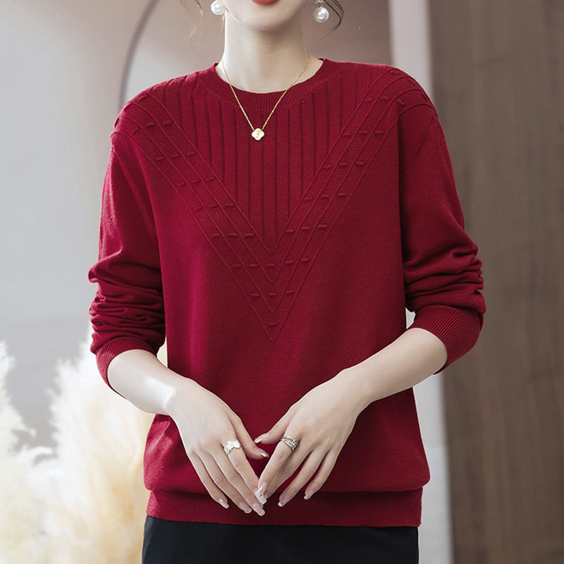 Autumn New Long Sleeve Sweater Round Neck Knitted Base Shirt