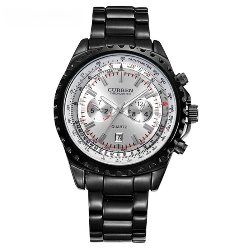Men's Casual Quartz Movement Steel Band Wrist Business Watch