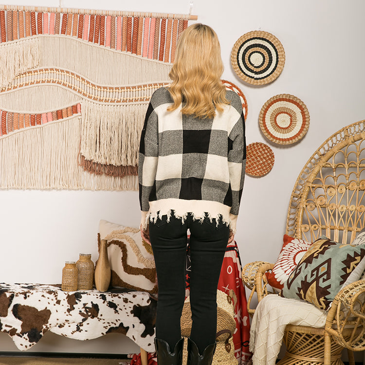 Long-sleeved Plaid Top Loose Casual Shirt Plush
