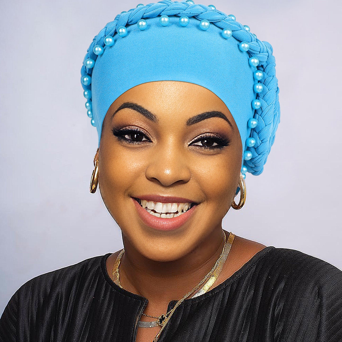 Beaded Floral Cap Pearl Braids